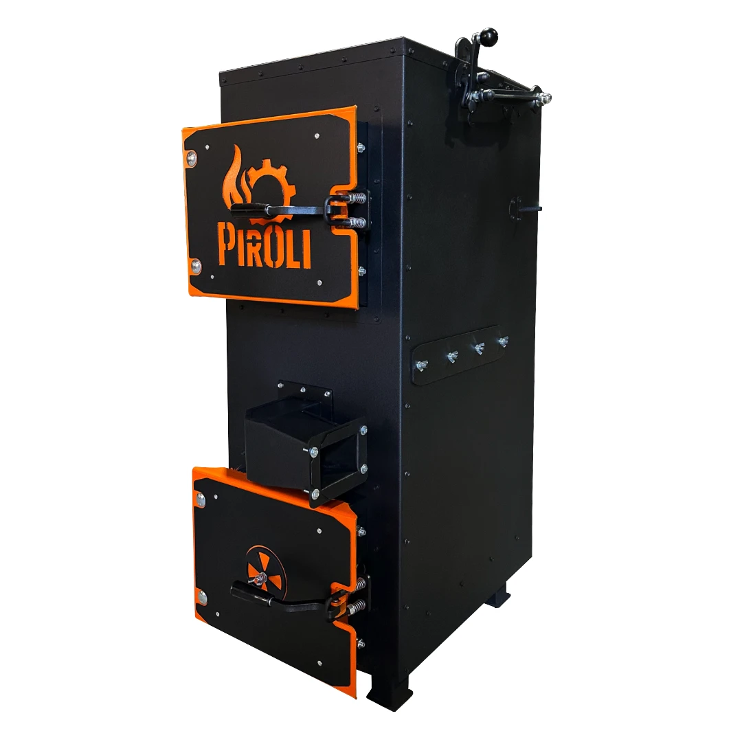 Твердопаливний котел тривалого горіння PIROLI 20 кВт — до 36 годин роботи на одній закладці